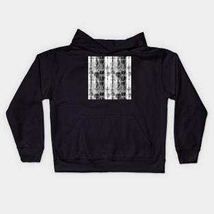 Black and White Tie-Dye Plaid Kids Hoodie